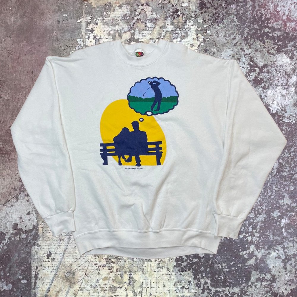 90s Dreaming About Golf Girlfriend Funny Vintage 1998 White Crewneck FOTL XL